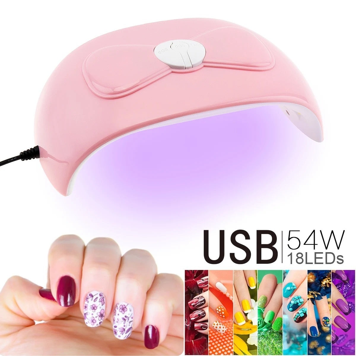 SECADOR DE UÑAS LAMPARA UV ROSA